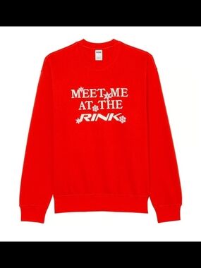 Red "Meet Me at the Rink" Crewneck Sweatshirt - Unbranded